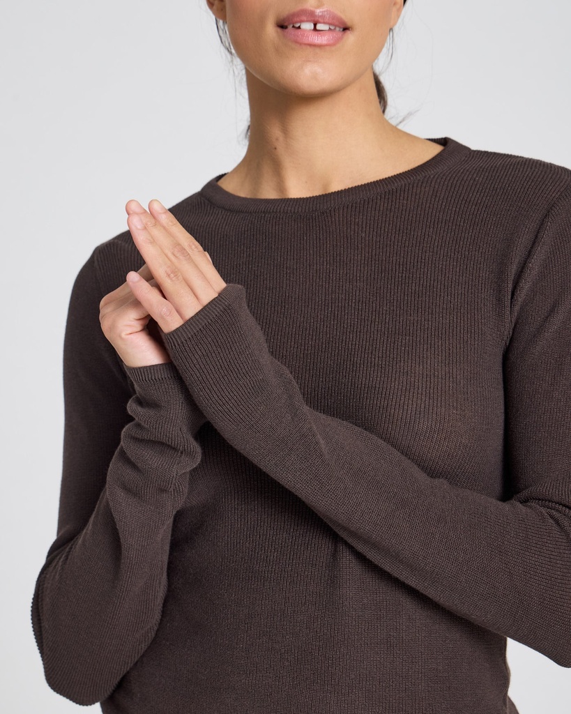 GAI+LISVA Toppur Freja L/S Cotton Rib Top Mulch