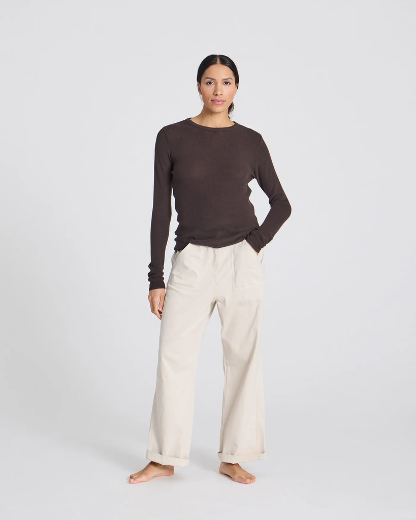 GAI+LISVA Toppur Freja L/S Cotton Rib Top Mulch