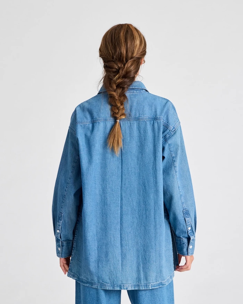 GAI+LISVA Skyrta Else L/S Cotton Denim Washed Shirt