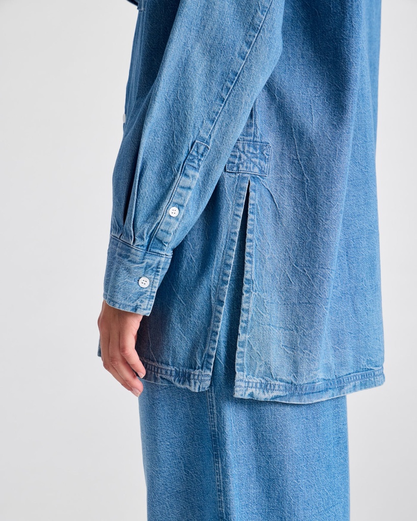 GAI+LISVA Skyrta Else L/S Cotton Denim Washed Shirt