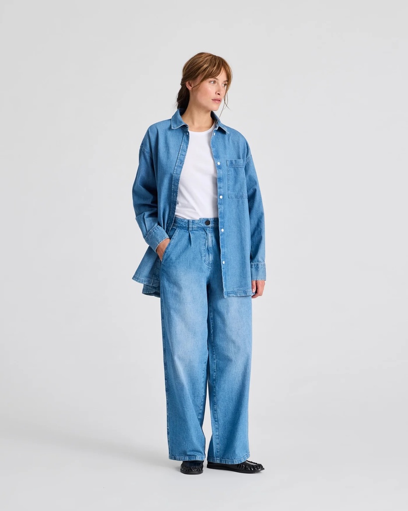 GAI+LISVA Skyrta Else L/S Cotton Denim Washed Shirt