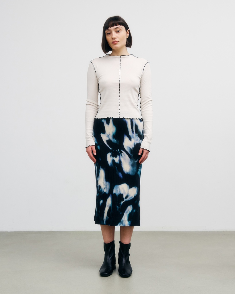 Rotholz Toppur Pin-Tucked L/S Top Nature White