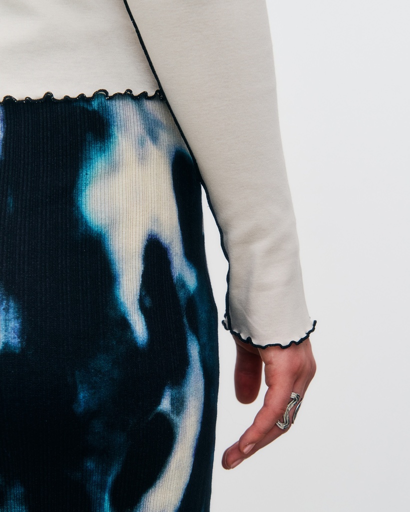 Rotholz Toppur Pin-Tucked L/S Top Nature White