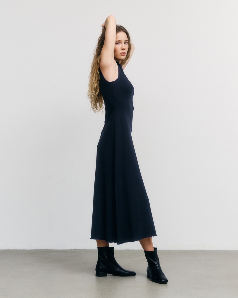 Rotholz Toppur Pin-Tucked Dress True Black