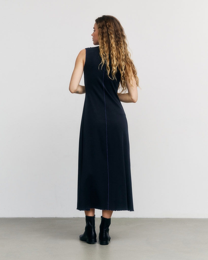 Rotholz Toppur Pin-Tucked Dress True Black