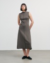 Rotholz Toppur Pin-Tucked Dress Fawn Grey