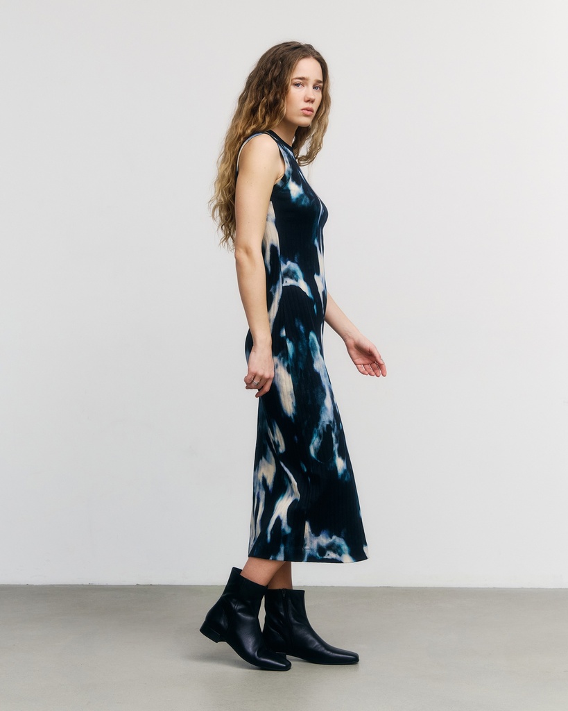 Rotholz Kjóll Open-Back Dress Black Ocean