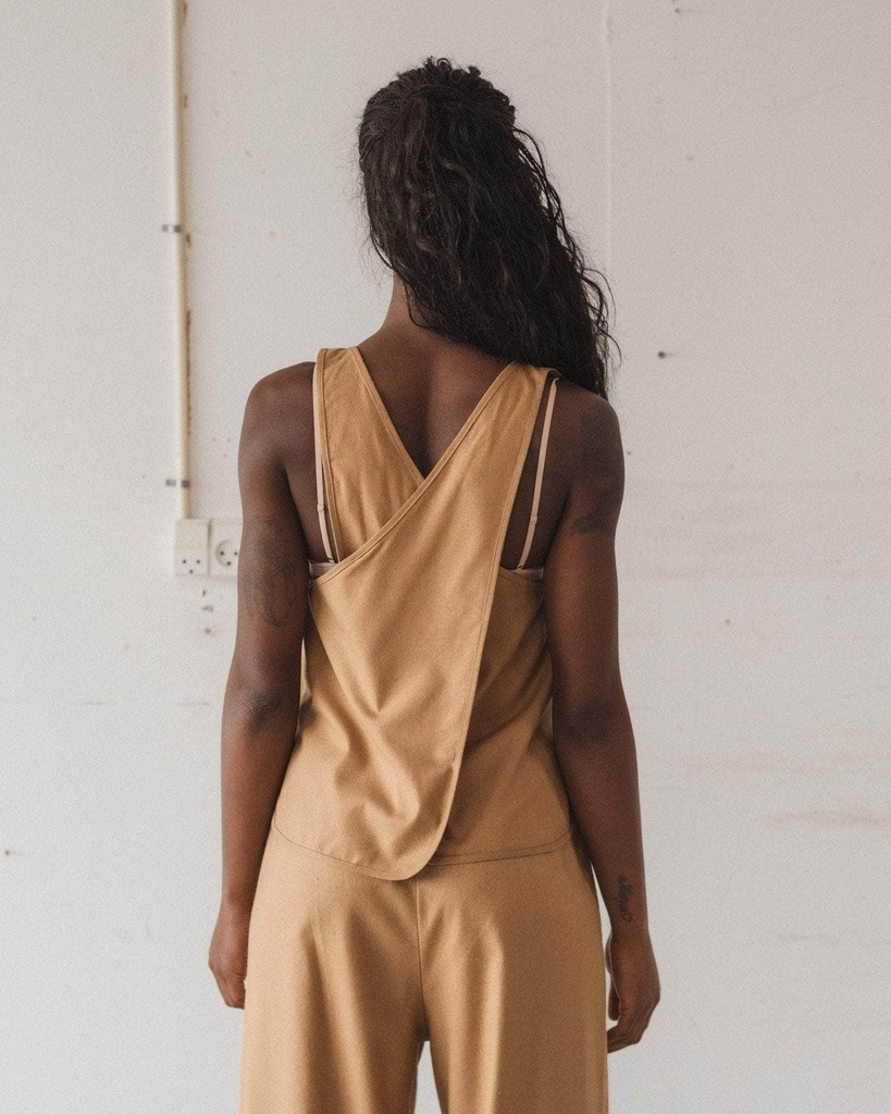 Baserange Toppur Apron Top Bath Brown