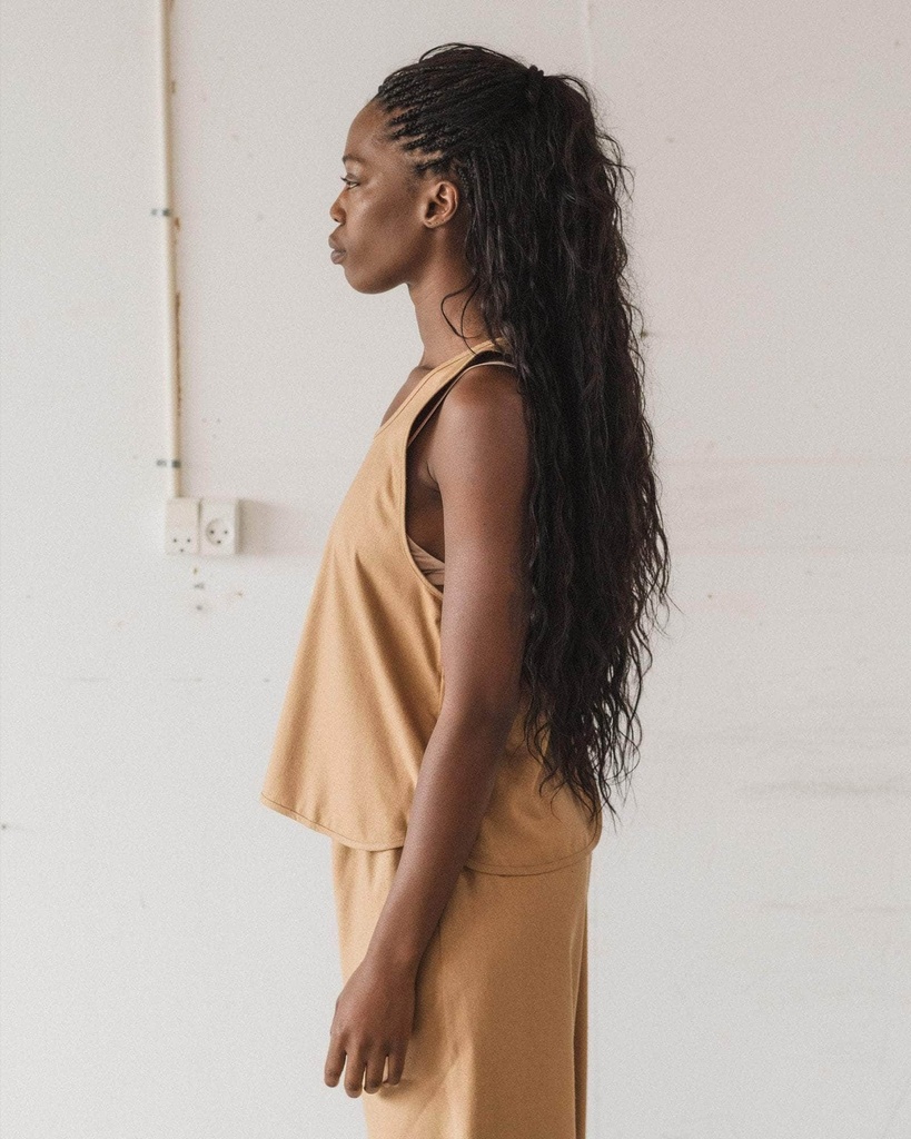 Baserange Toppur Apron Top Bath Brown