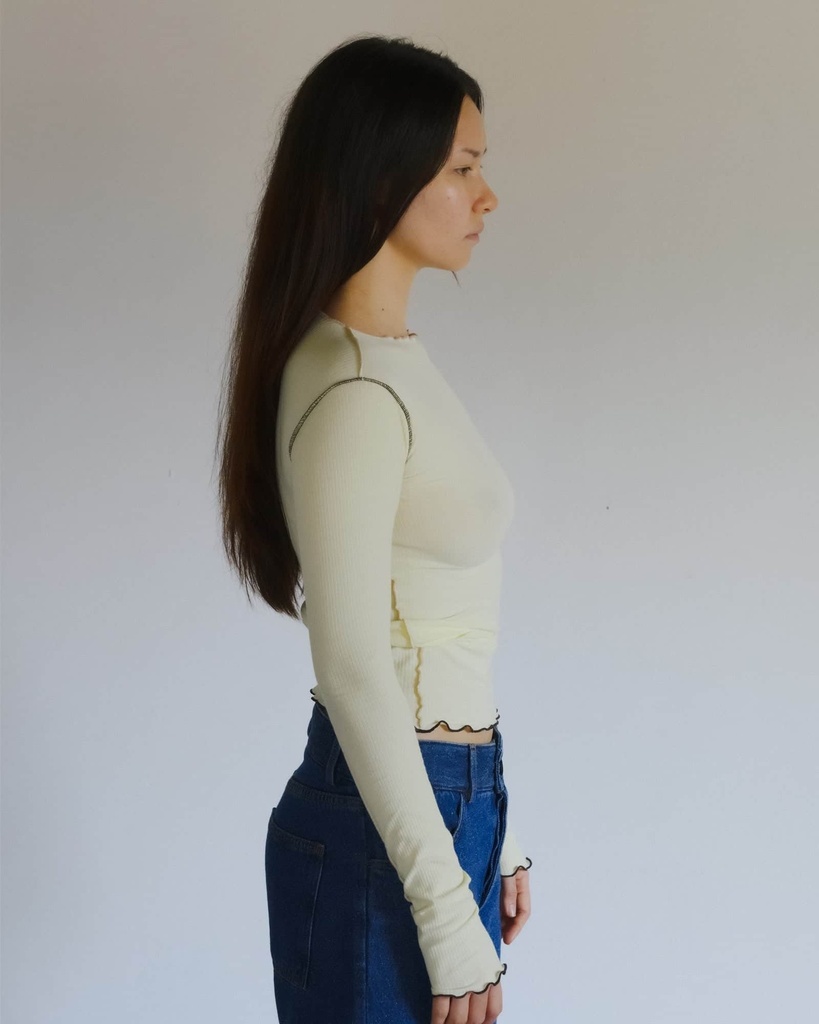 Baserange Bolur Vein Long Sleeve Tee Icuacu Lime