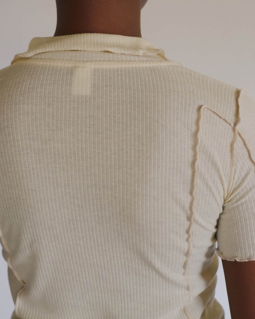 Baserange Bolur Omato Polo Tee Shirt Off White