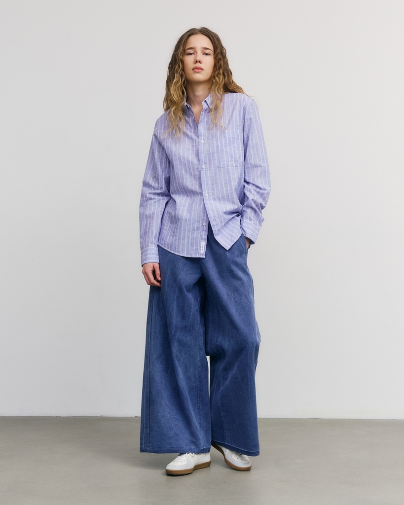 Rotholz Skyrta Button Down Shirt Blue Stripe