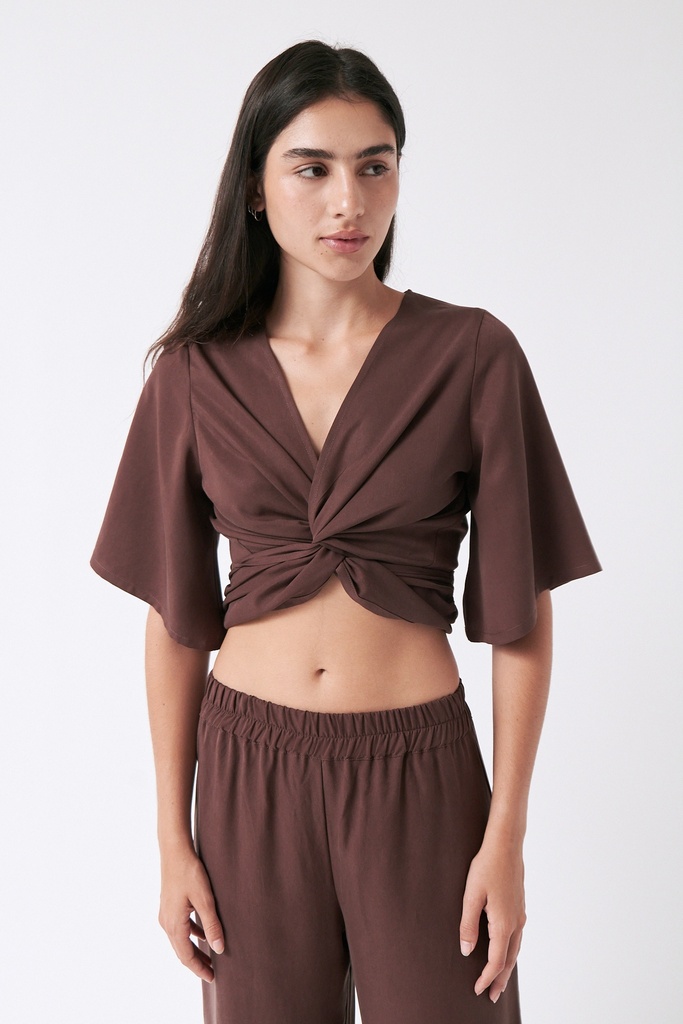 amt.  Toppur Orchid Blouse Brown