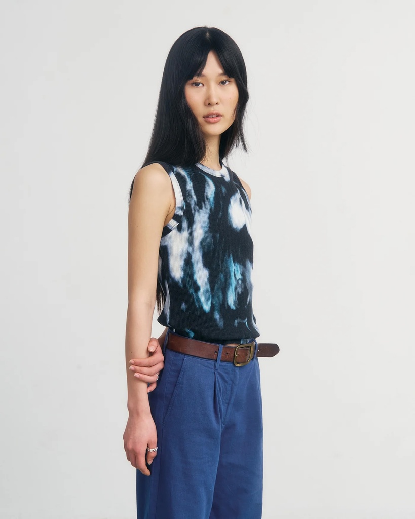 Rotholz Toppur Open Back Singlet Black Ocean