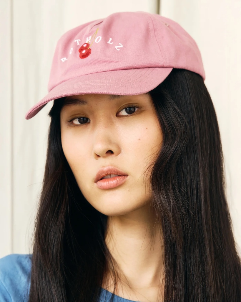 Rotholz Derhúfa Cherry Logo Floppy Cap Pink Stone
