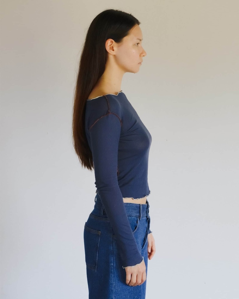 Baserange Bolur Vein Long Sleeve Preston Blue