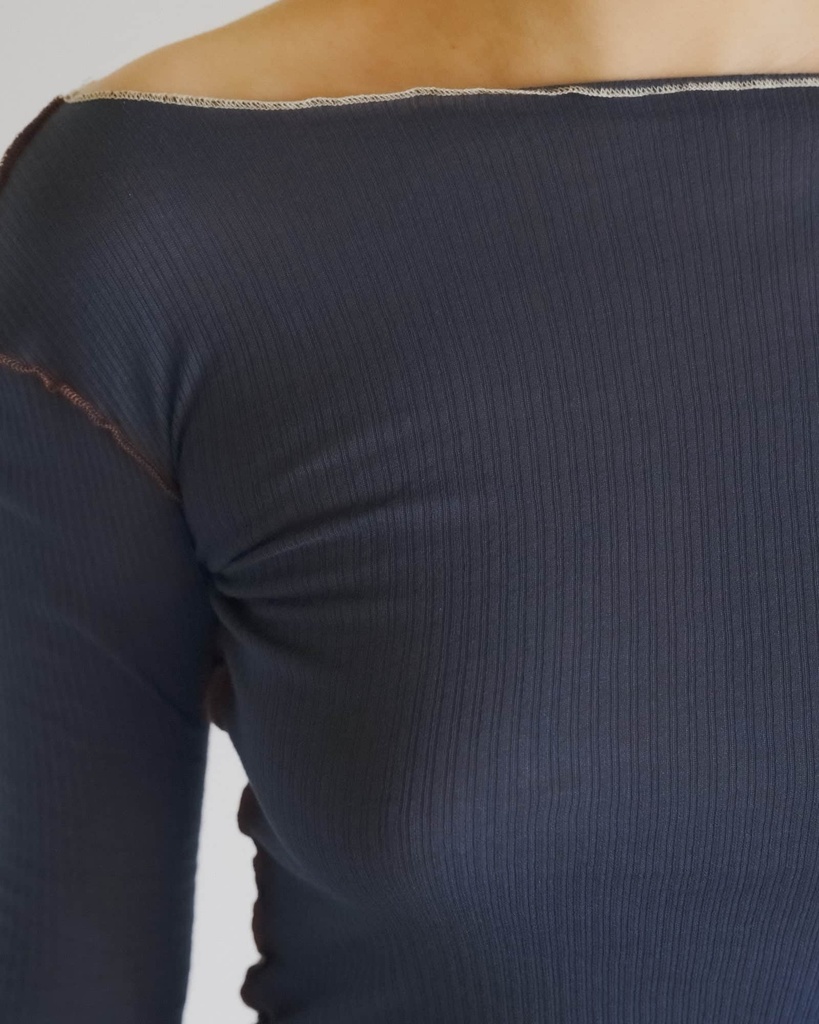 Baserange Bolur Vein Long Sleeve Preston Blue