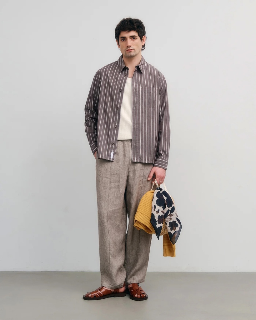 Rotholz Skyrta Casual Shirt Brown Stripe