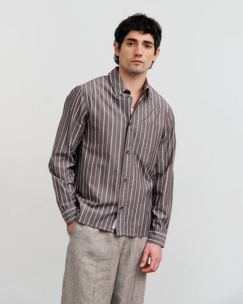 Rotholz Skyrta Casual Shirt Brown Stripe