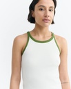 Thinking Mu Toppur Harriet Top White Green Contrast