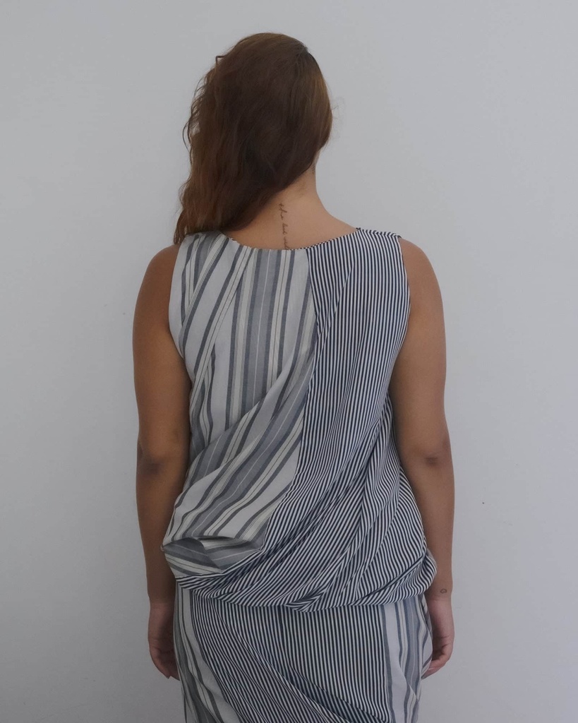Baserange toppur Bella Top Grey Stripe
