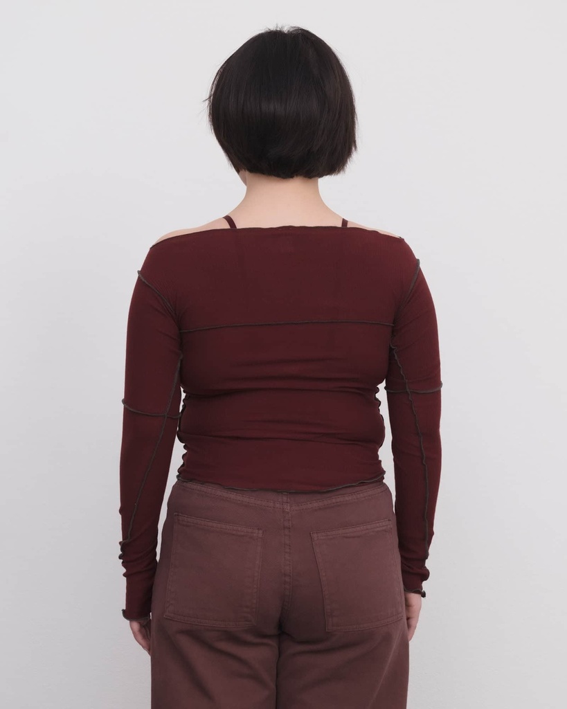 Baserange Toppur Cinder long sleeve tee Nara red