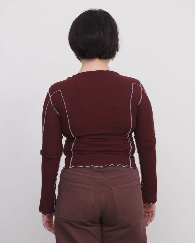 Baserange Toppur Omato long sleeve tee Nara red