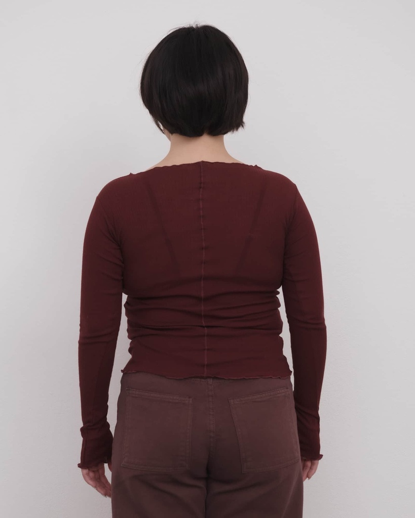Baserange Toppur Pama long sleeve tee Nara red