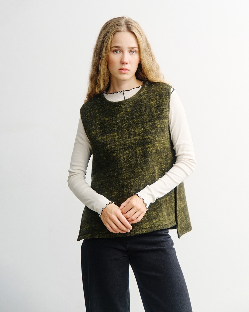 Rotholz Vesti Oversized Vest Speckled Green