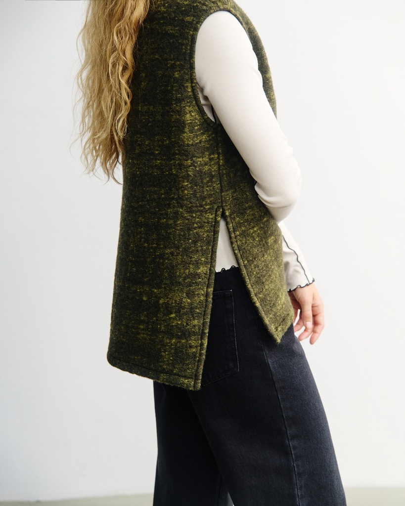 Rotholz Vesti Oversized Vest Speckled Green