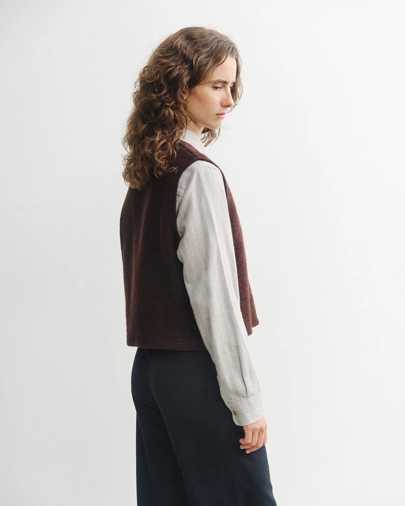 Rotholz Vesti Cropped Vest Rosewood Brown