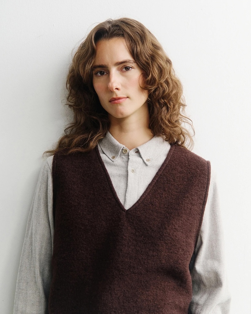 Rotholz Vesti Cropped Vest Rosewood Brown