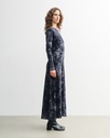 Rotholz Kjóll Pin-Tucked LS Dress Black Tie-Dye