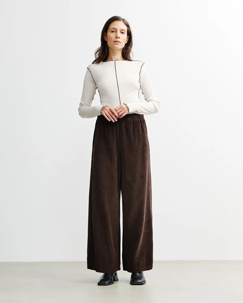 Rotholz Buxur Cored Flared Pant Chocolate Brown