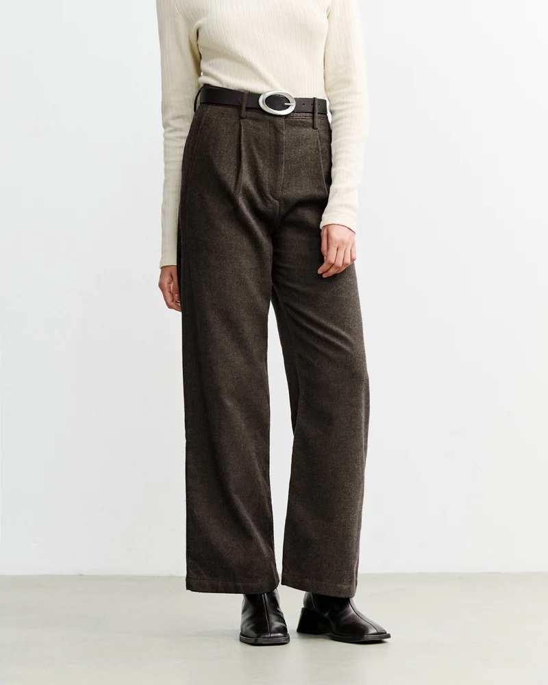 Rotholz Buxur Flannel Pantalone Black Brown