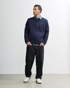Rotholz Peysa Patchwork Knit Sweater Dark Navy