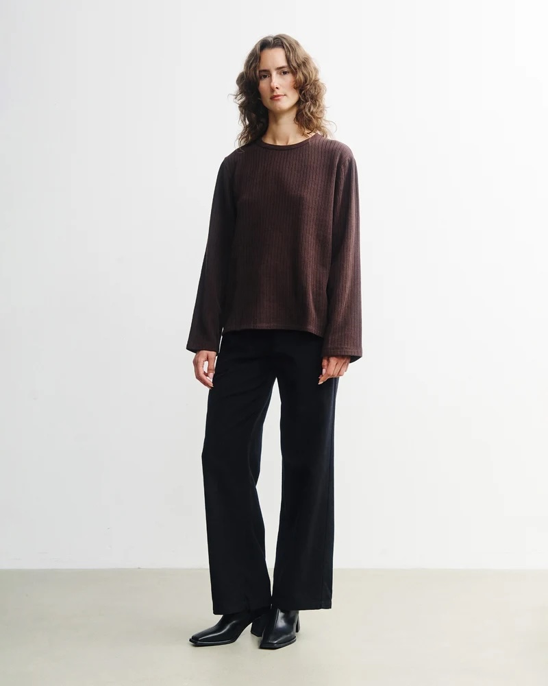Rotholz Bolur Relaxed Longsleeve Dark Brown