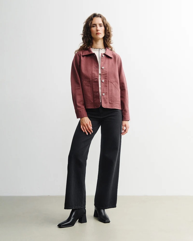 Rotholz Jakki Cropped jacket Washed burgundy