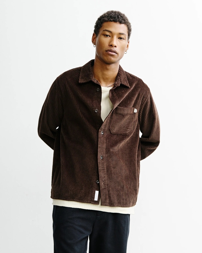 Rotholz Skyrta Cord Casual Shirt Chocolate brown