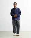 Rotholz Skyrta Flannel Casual Shirt Dark blue