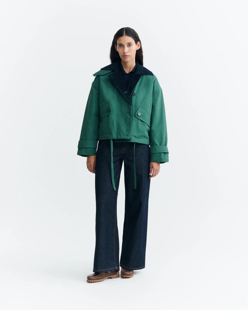 Thinking Mu Jakki Norma Jacket Dark Green & Navy