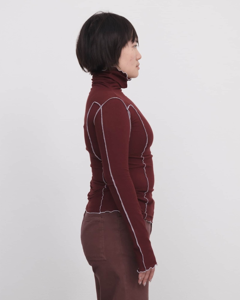 Baserange Toppur Cinder turtleneck tank Nara red