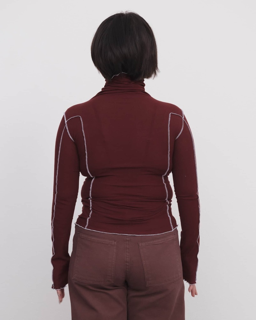 Baserange Toppur Cinder turtleneck tank Nara red
