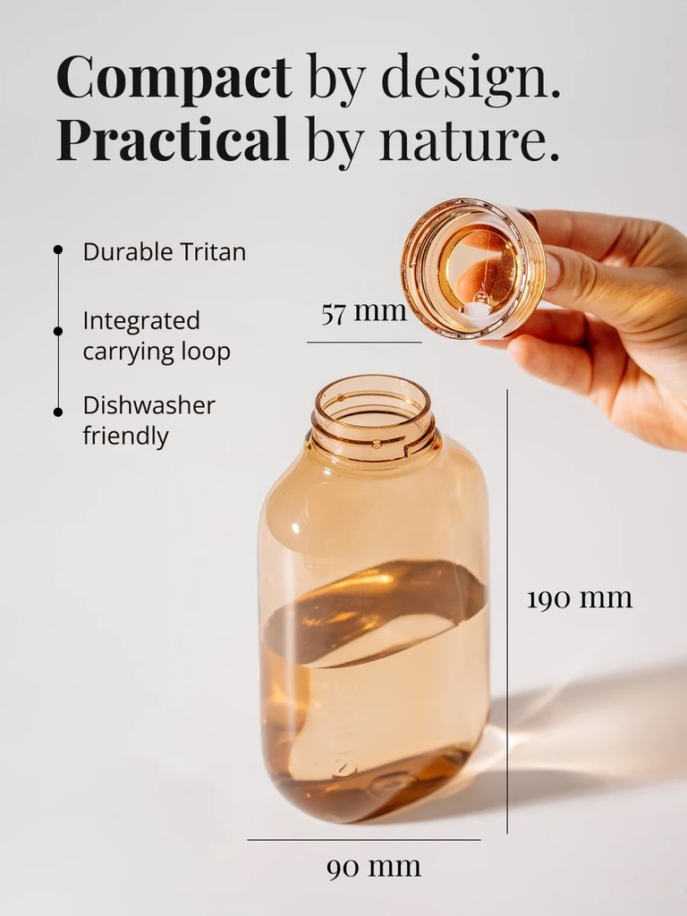 Equa Flat Bottle - Amber 500 ml