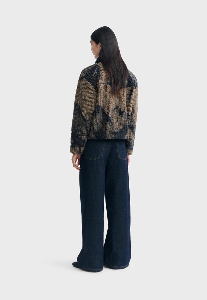 Thinking Mu Jakki Camel Lotus Jacquard Kendra jacket