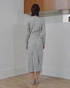 BASERANGE Kjóll Shaw Long Sleeve Kaftan grey melange