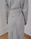 BASERANGE Kjóll Shaw Long Sleeve Kaftan grey melange