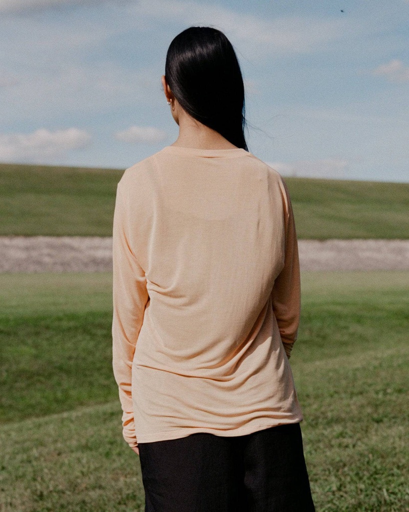 BASERANGE toppur Loose long sleeve Daf yellow