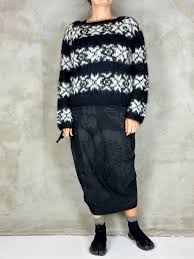 GUÐRUN&GUÐRUN peysa Inka Black/Off white