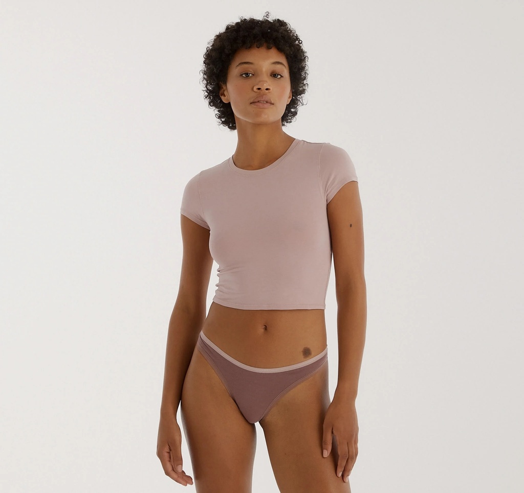 Organic Basics nærbuxur Core thong Rose wood